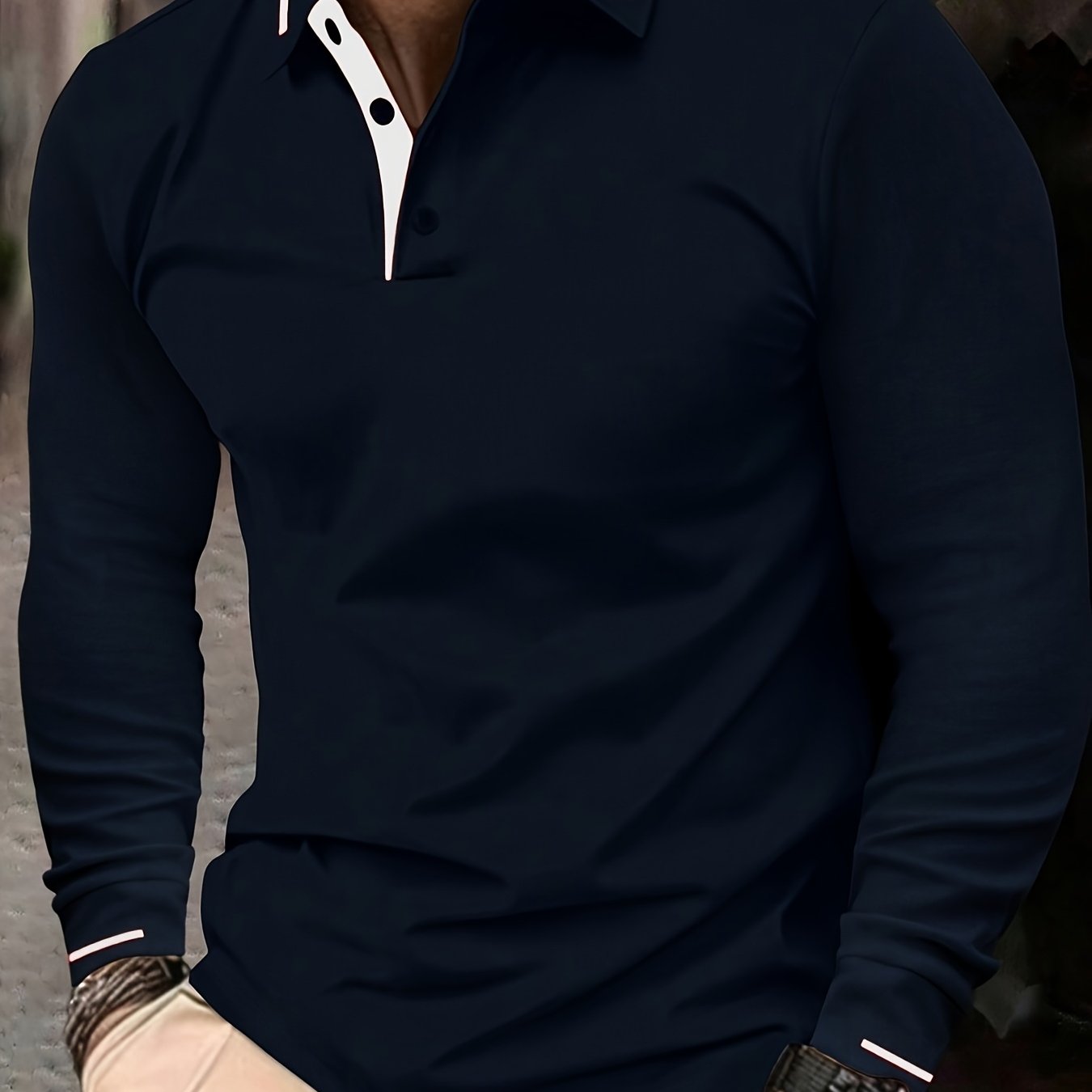 WL Boutique Men | Classic White Long-Sleeve Polo Shirt