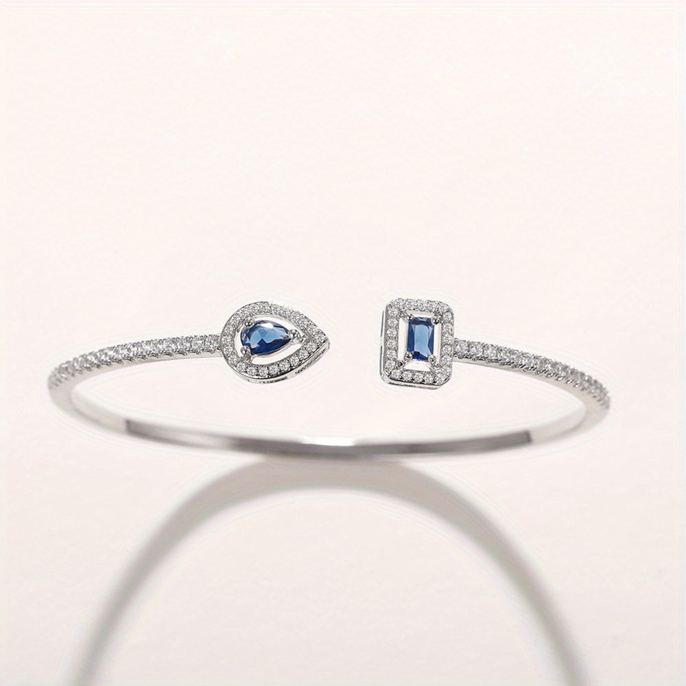 WL Boutique | Elegant Geometric Cuff Bracelet with Cubic Zirconia