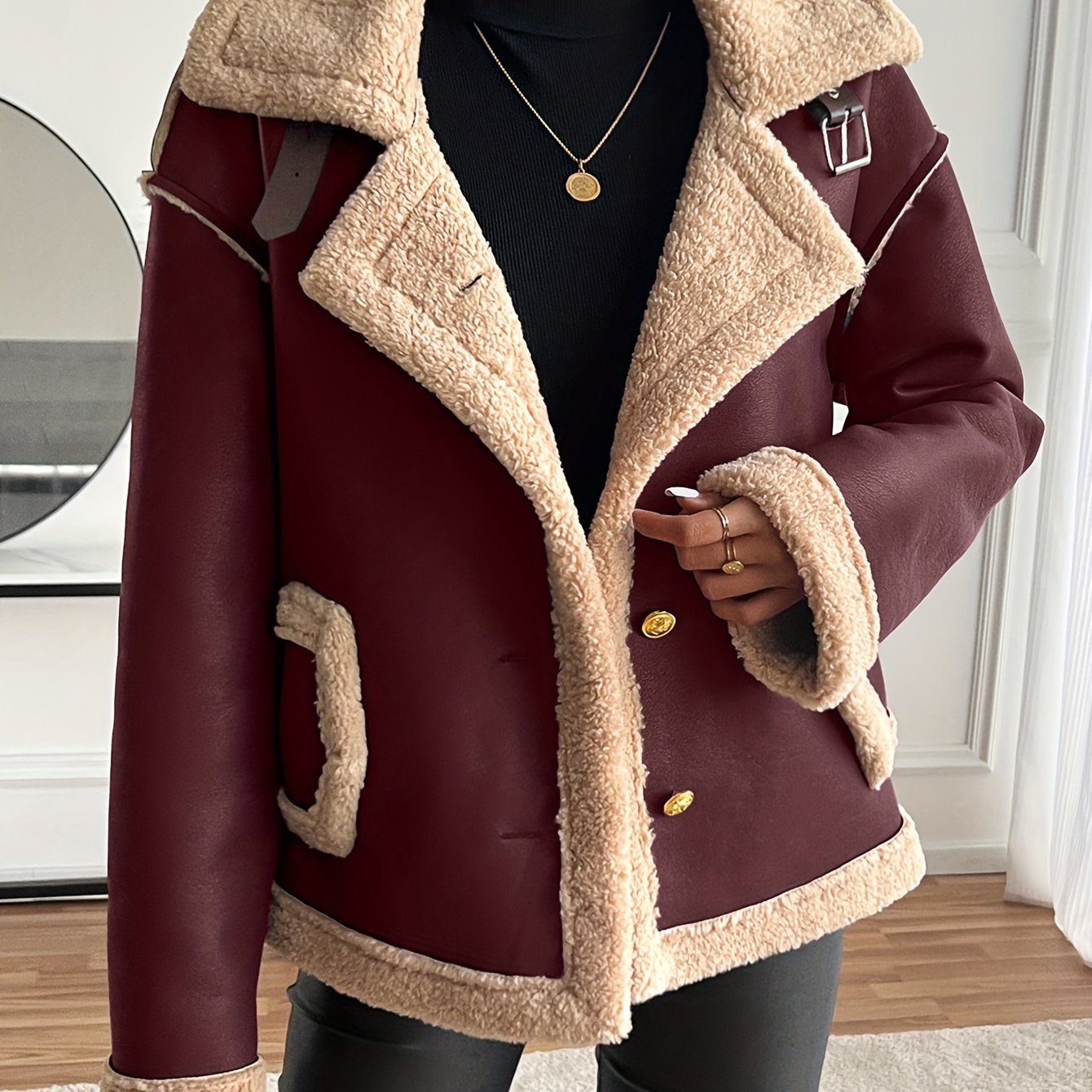WL Boutique | Elegant Faux Fur-Lined Motorcycle Jacket