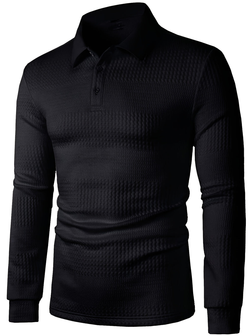 WL Boutique Men | Sleek Black Long-Sleeve Stretch Shirt