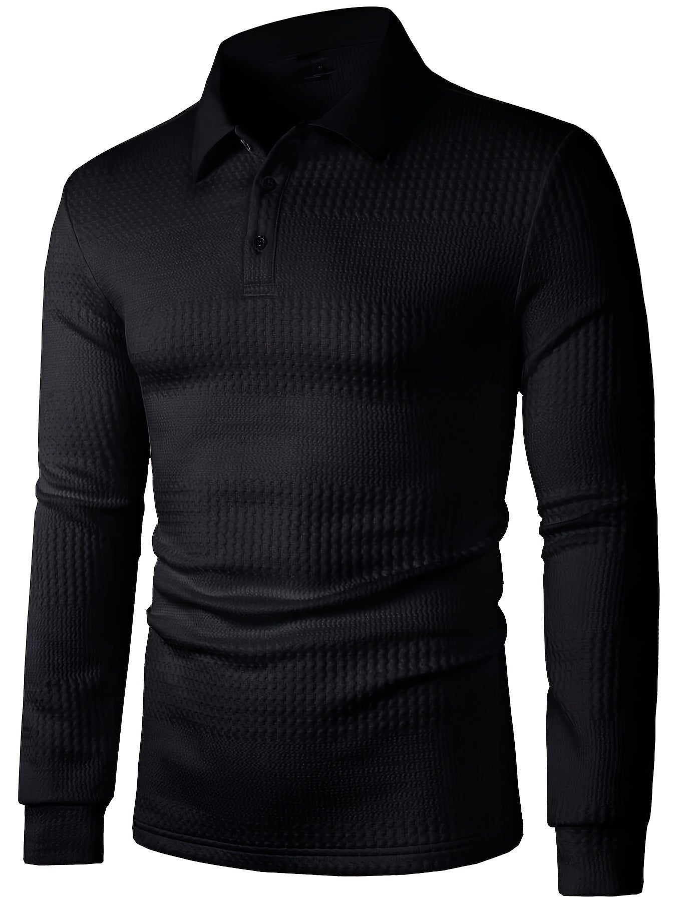 WL Boutique Men | Sleek Black Long-Sleeve Stretch Shirt