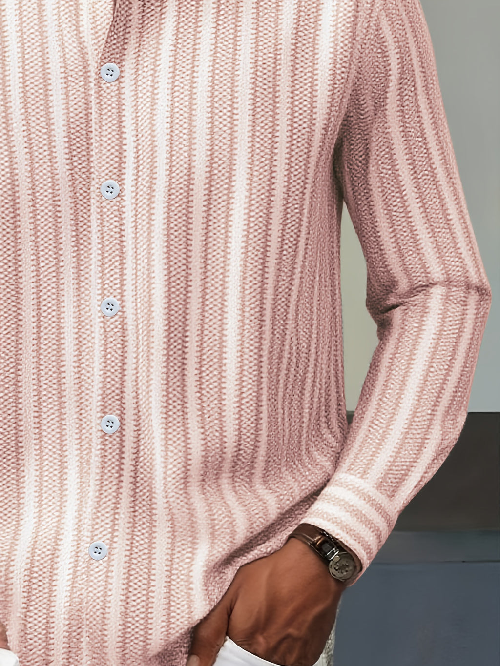 WL Boutique | Men’s Casual Striped Long-Sleeve Shirt – Classic Stand Collar Design