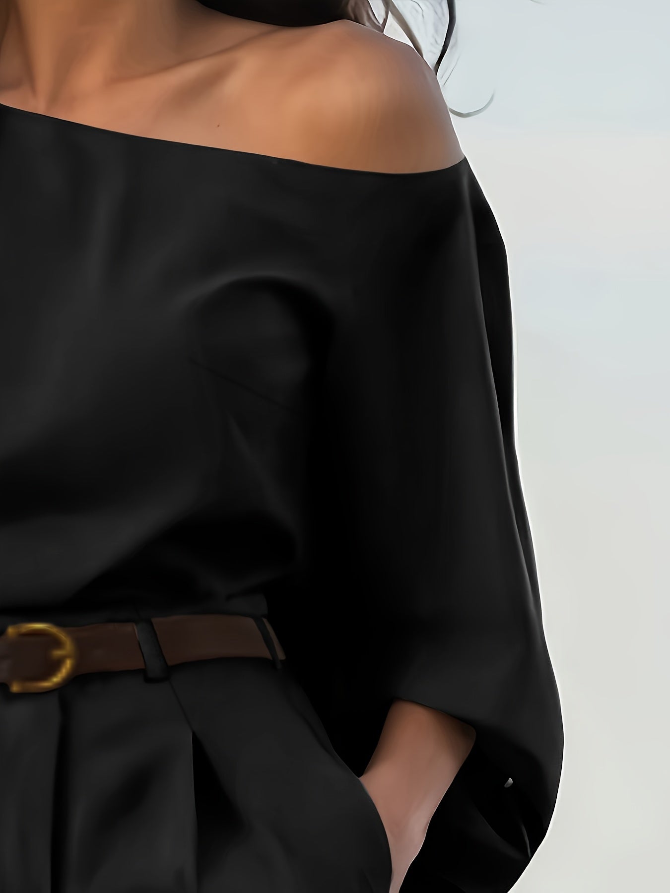 Bruna Aeppli by WL Boutique | Elegant Off-Shoulder Balloon Sleeve Blouse &amp; Wide-Leg Pants Set