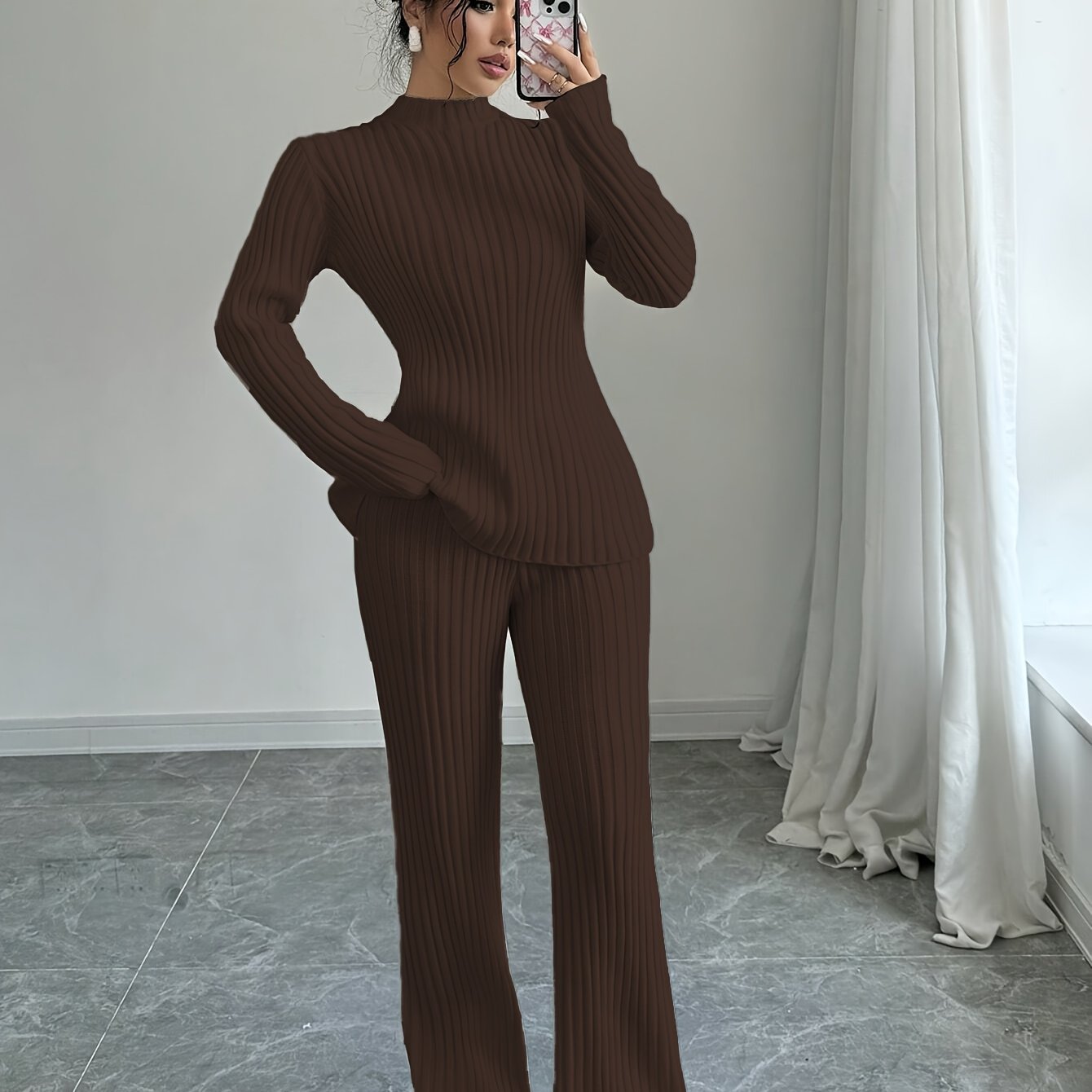 WL Boutique | Elegant Autumn/Winter Long-Sleeve &amp; Pants Two-Piece Set