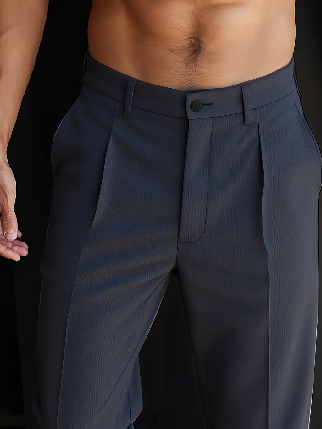 WL Boutique | Men’s Elegant Tapered Wide-Leg Trousers – Classic Black Formal Pants
