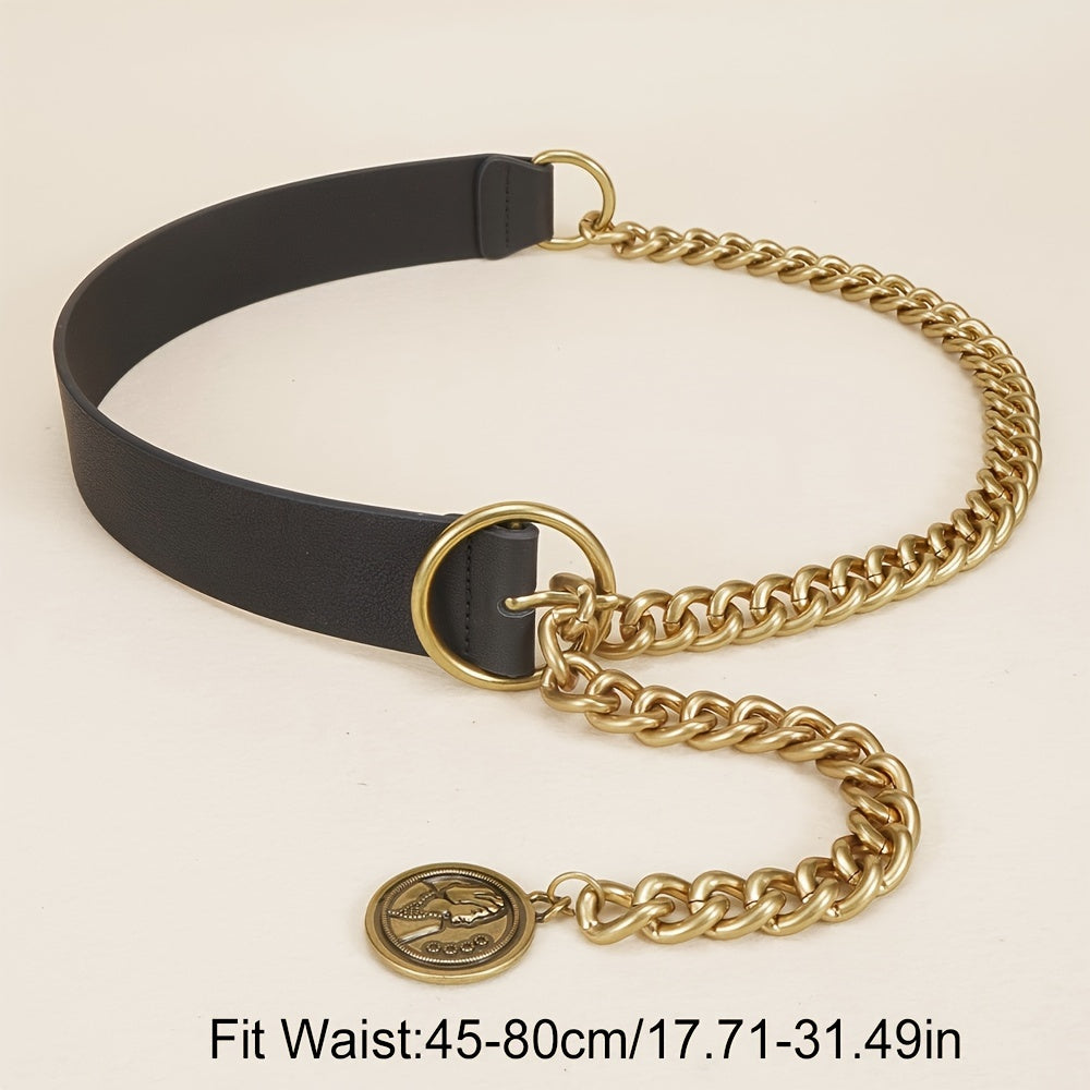 WL Boutique | Vintage Metal Chain Pendant Belt