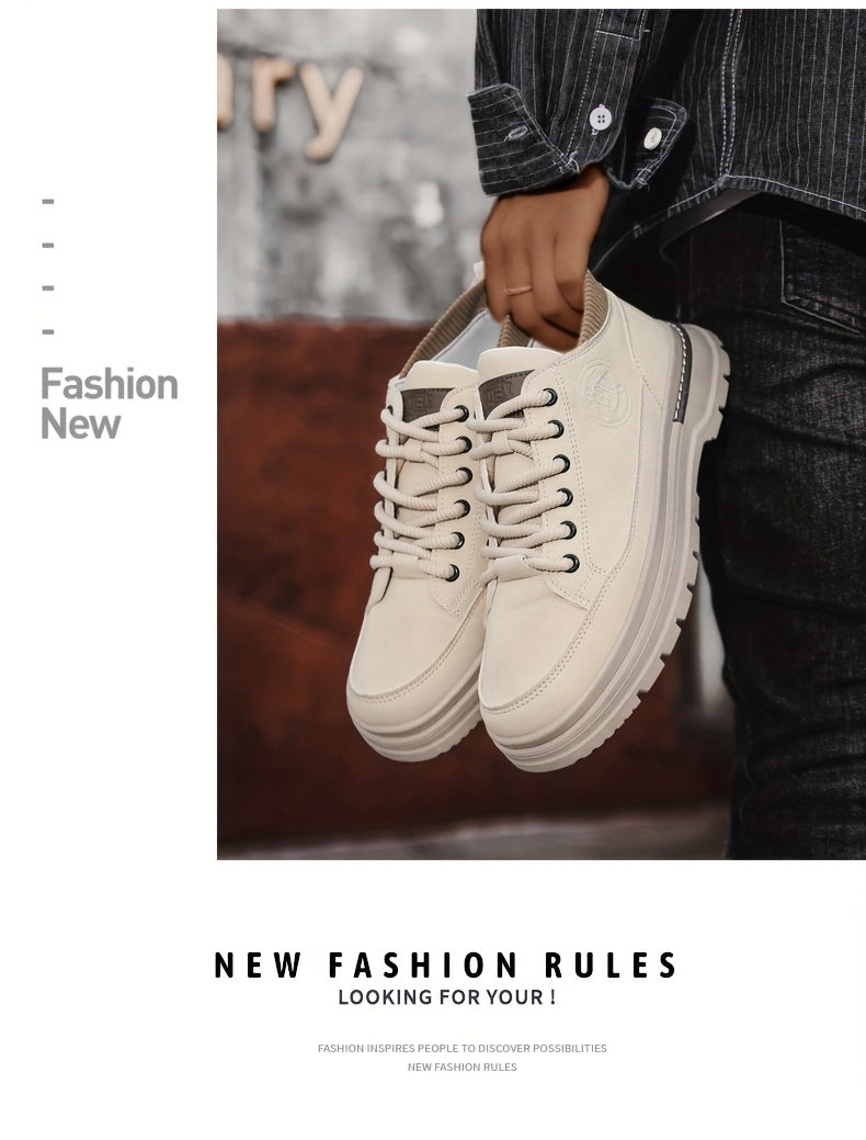 WL Boutique Men | Retro Brown Low-Top Lace-Up Sneakers