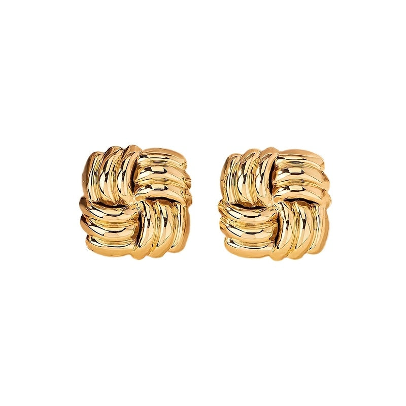 WL Boutique | Minimalist Twisted Square Metal Earrings