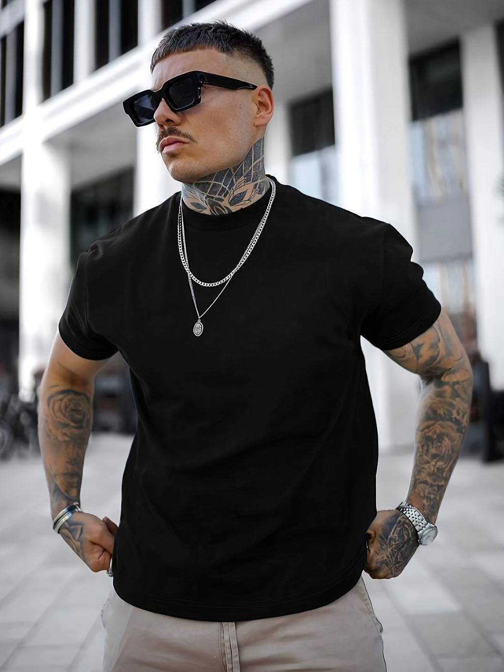 WL Boutique Men | Geometric Print Round-Neck T-Shirt