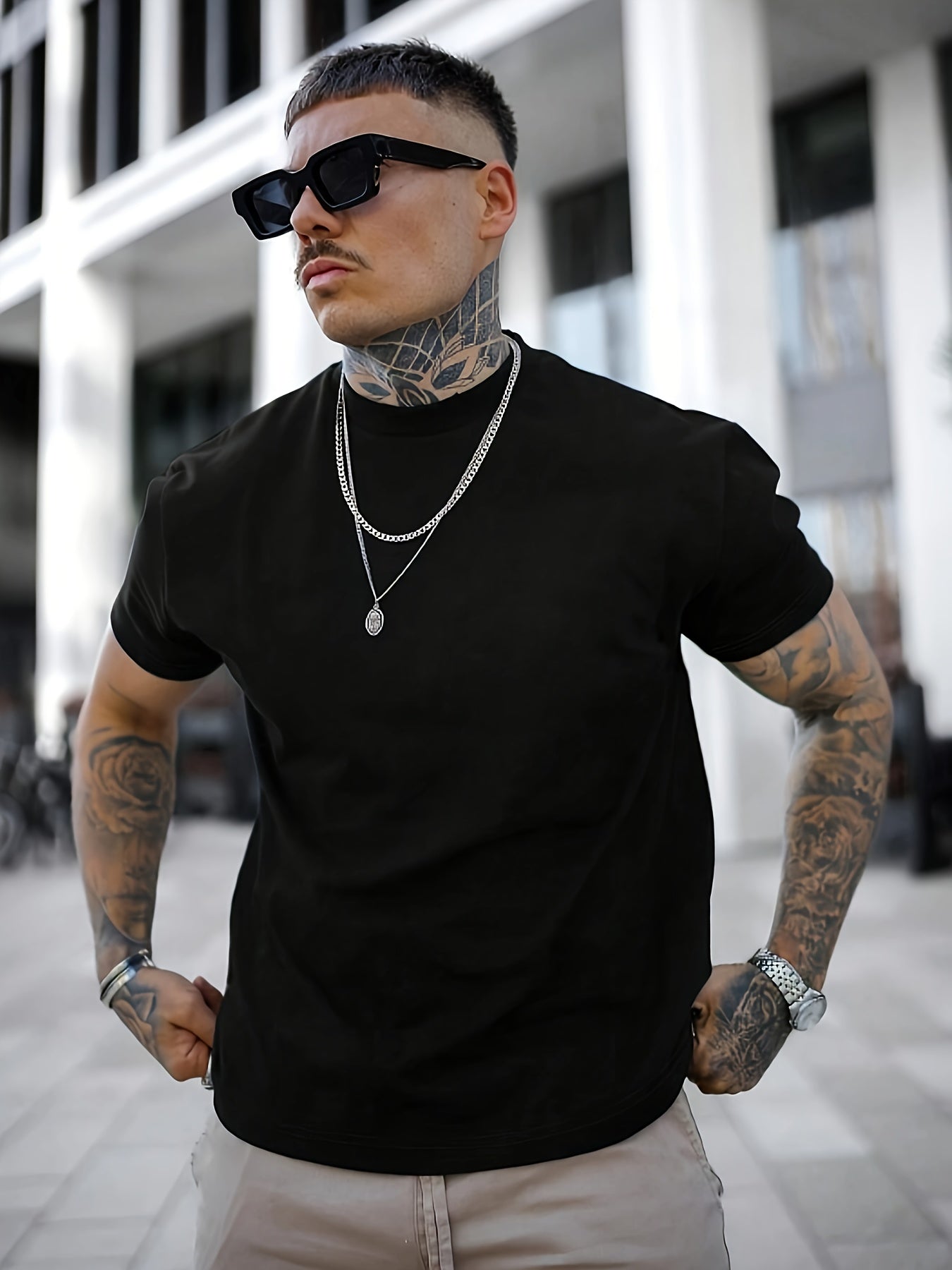 WL Boutique Men | Geometric Print Round-Neck T-Shirt