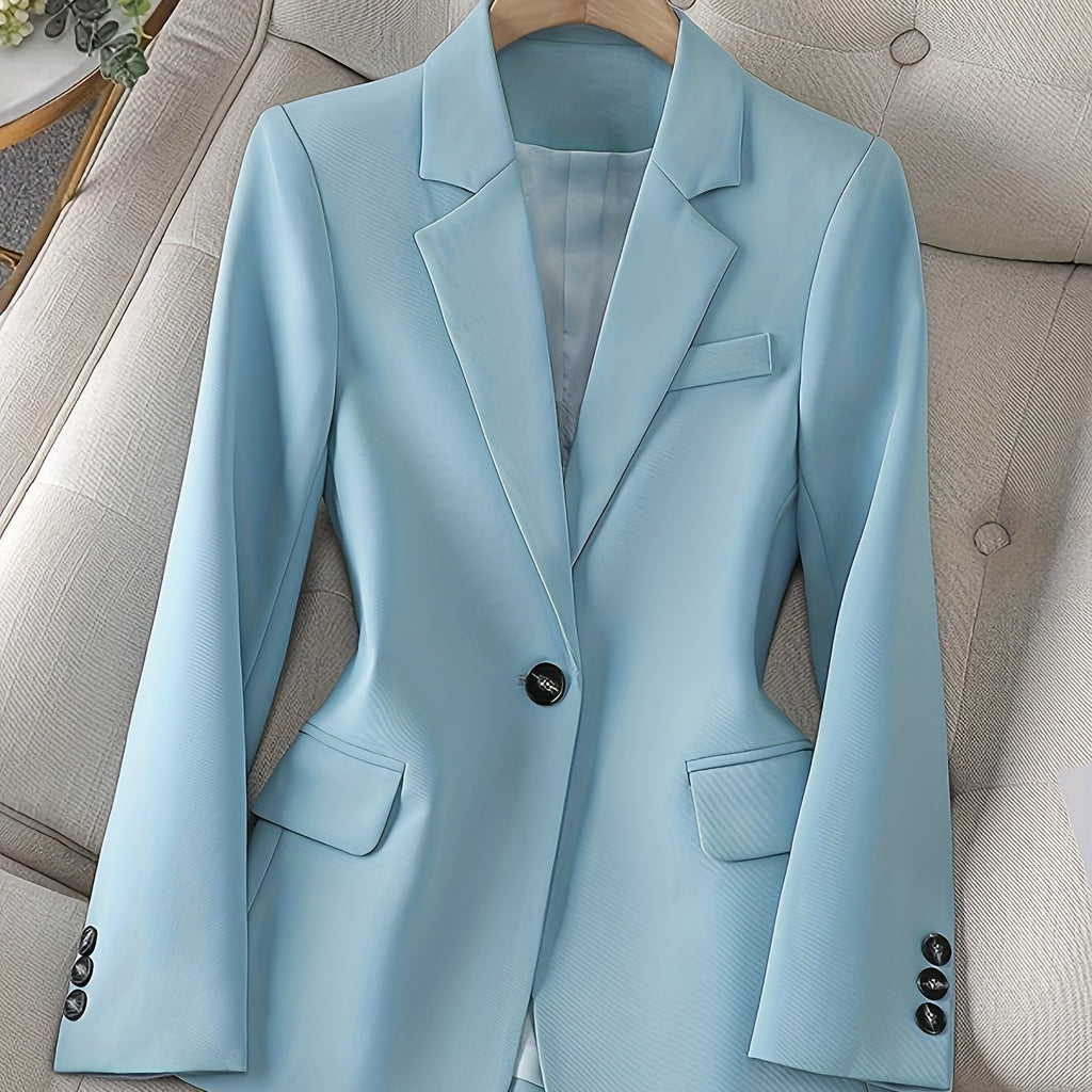 WL Boutique | Light Blue Single-Button Blazer