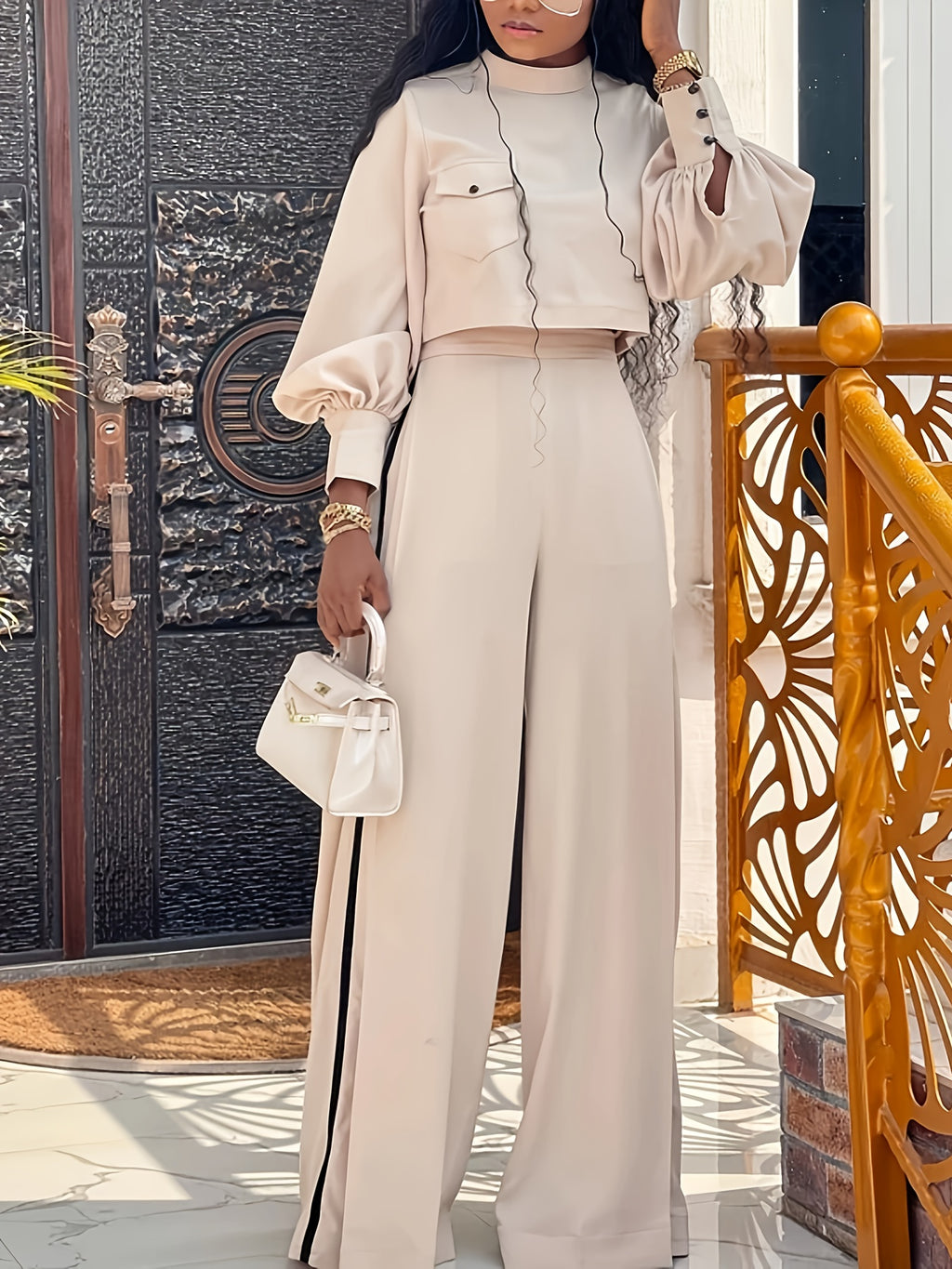 Bruna Aeppli by WL Boutique | Elegant Belted Pantsuit – Timeless Structured Design