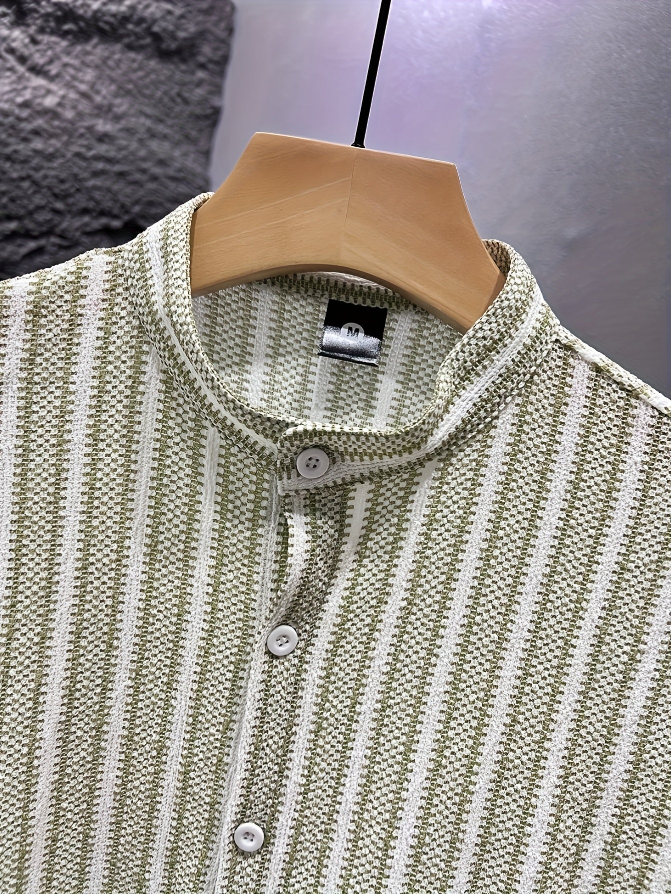 WL Boutique | Men’s Casual Striped Long-Sleeve Shirt – Classic Stand Collar Design