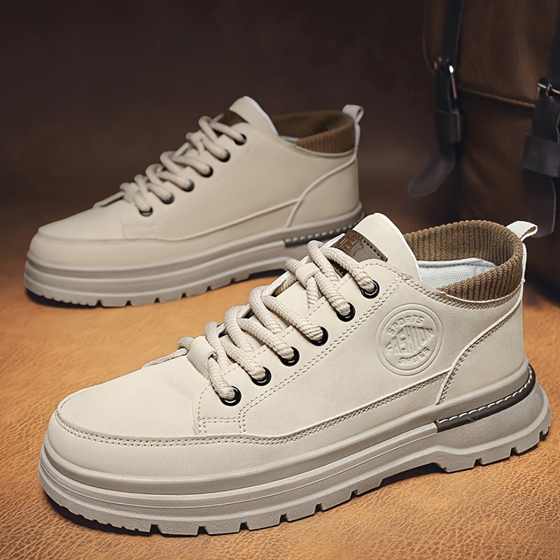 WL Boutique Men | Retro Brown Low-Top Lace-Up Sneakers