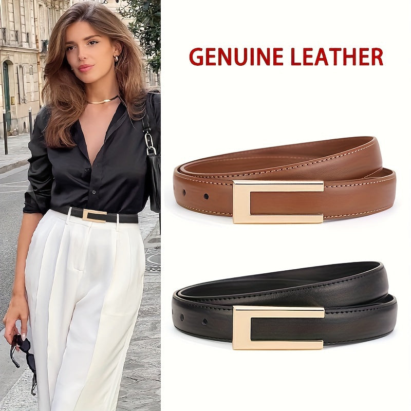 WL Boutique | Elegant Pure Cowhide Leather Belt
