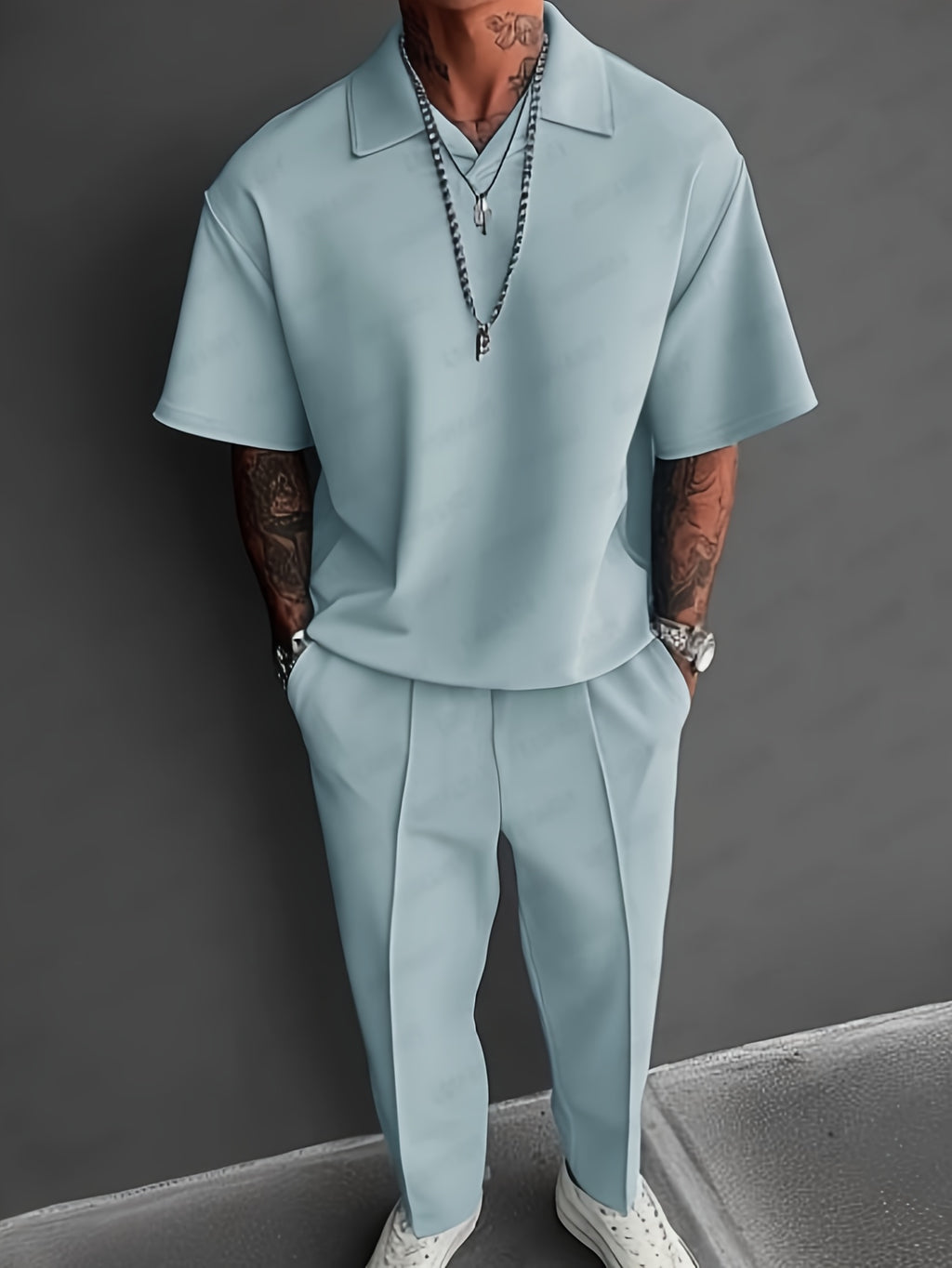 WL boutique | Men’s Casual Two-Piece Set – Short-Sleeve Shirt &amp; Pants