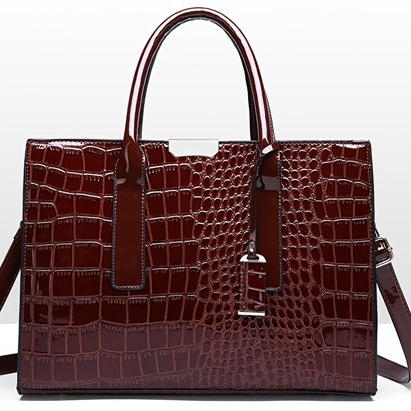 WL Boutique | Large Capacity Crocodile Pattern Tote Bag