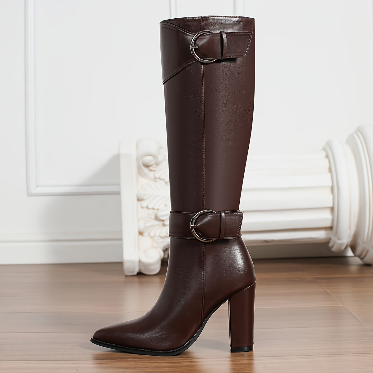 WL Boutique | Brown Chunky High-Heel Winter Boots