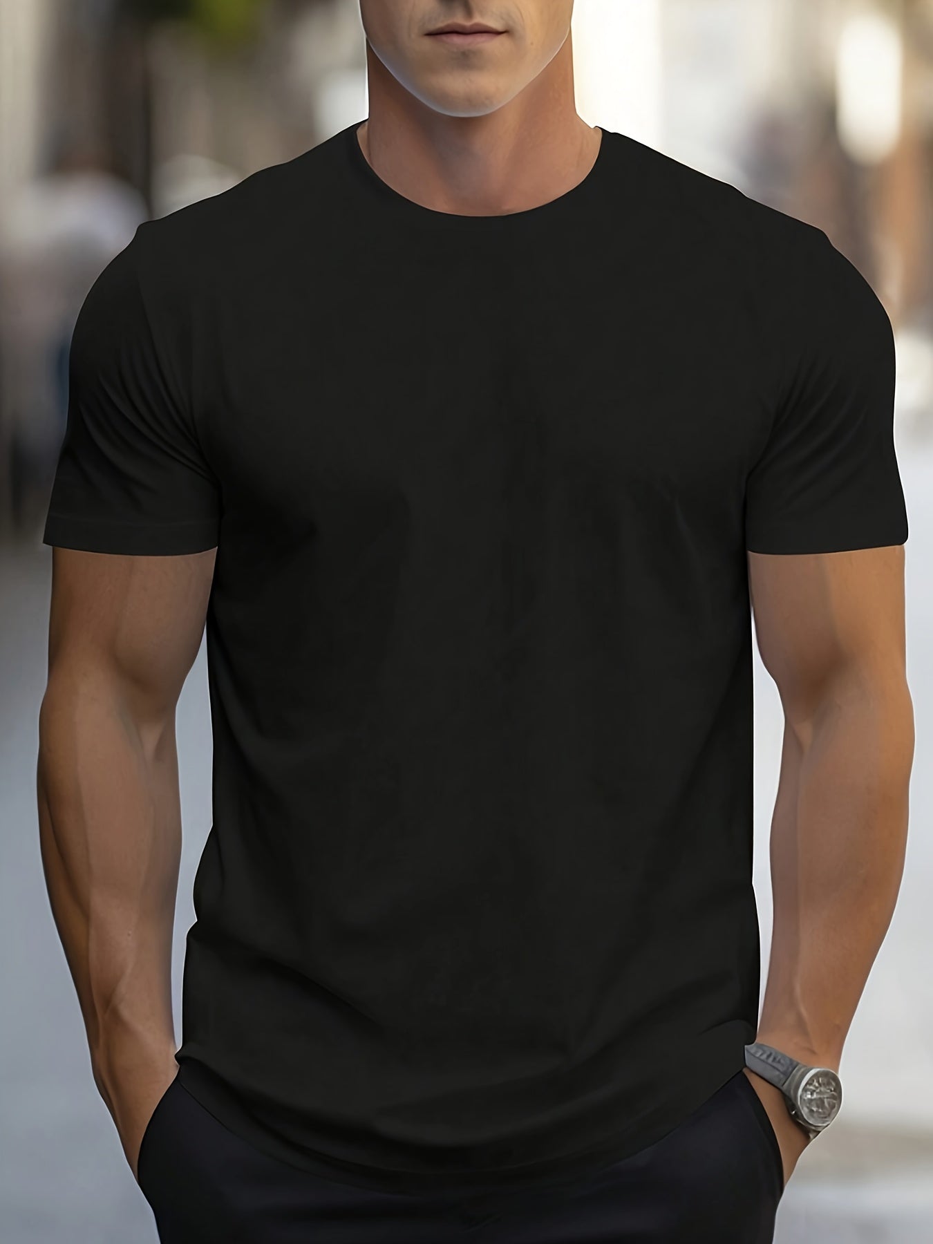 WL Boutique Men | Geometric Print Round-Neck T-Shirt