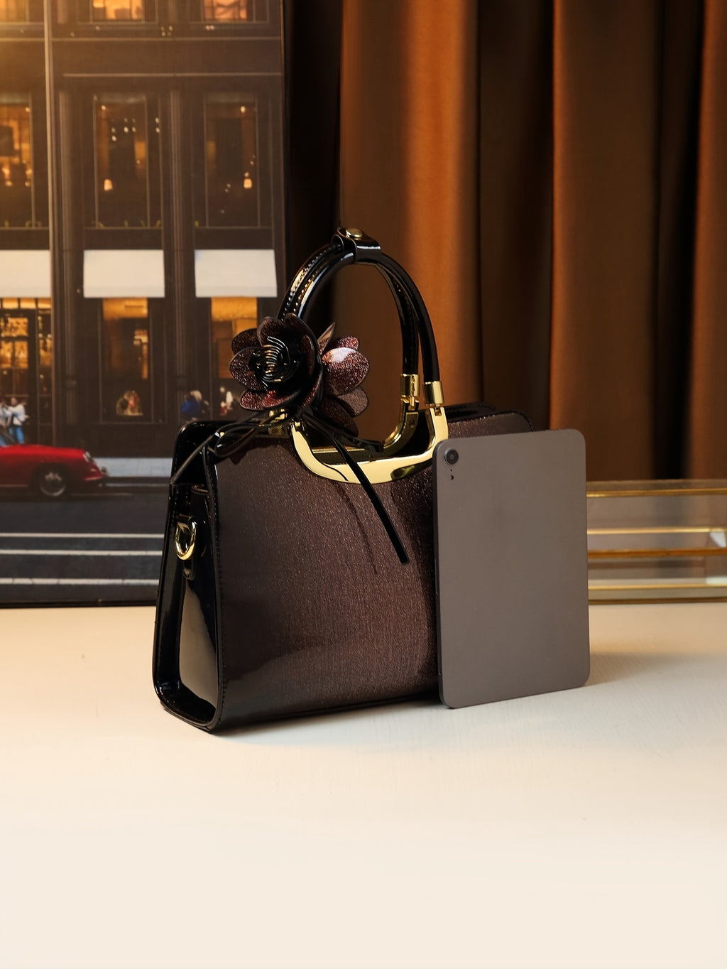 WL Boutique | Vintage Convertible Crossbody Handbag with Floral Detail