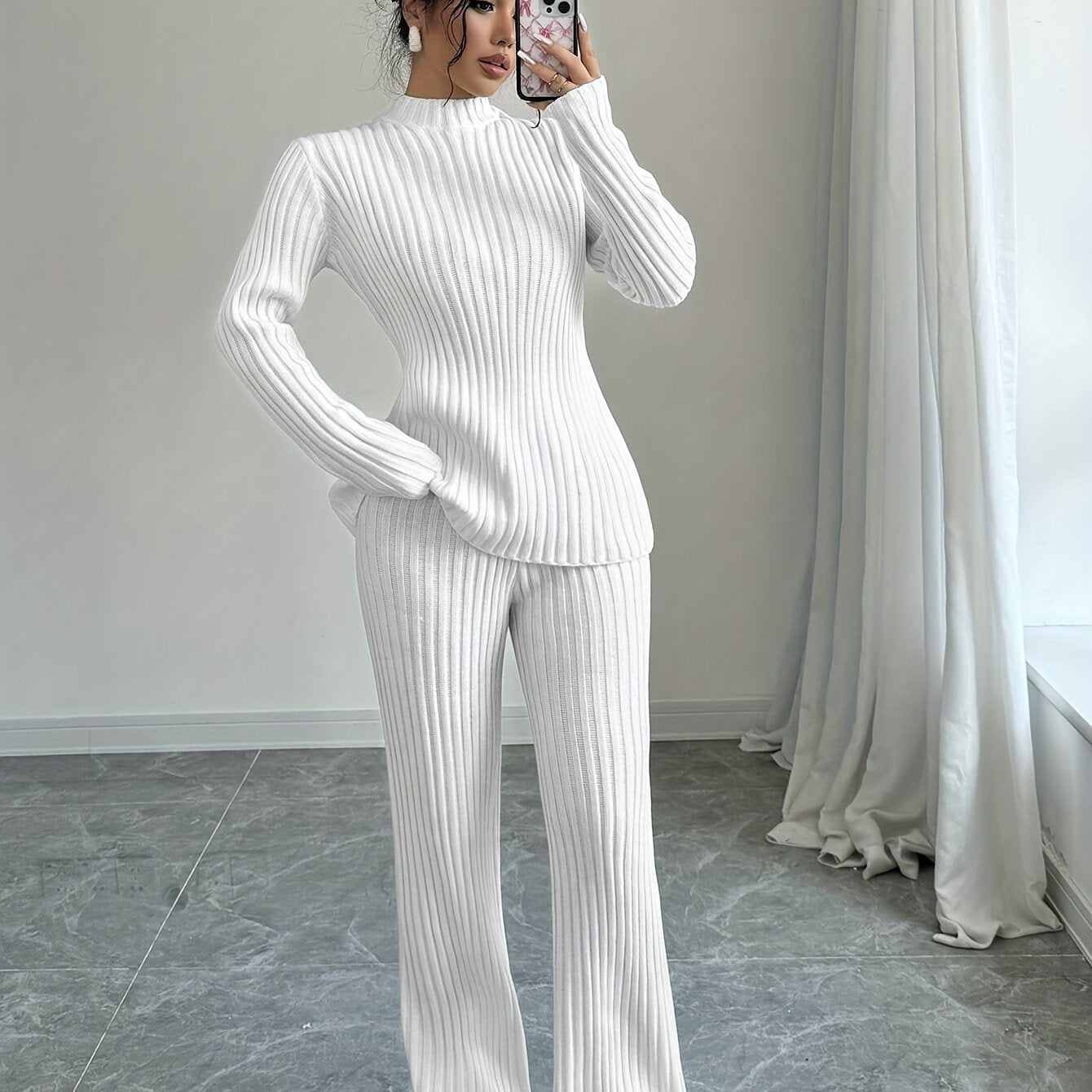 WL Boutique | Elegant Autumn/Winter Long-Sleeve &amp; Pants Two-Piece Set