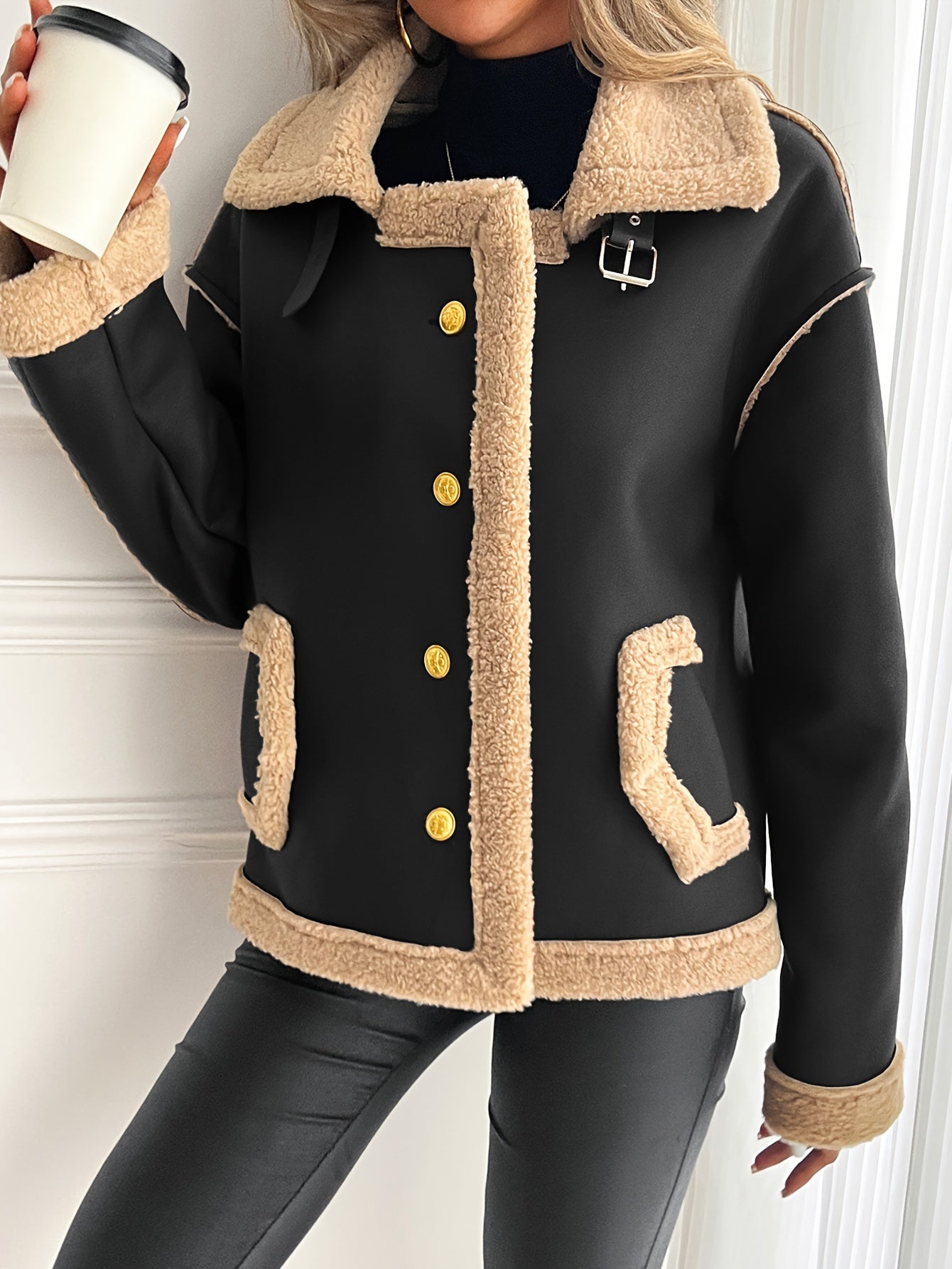 WL Boutique | Elegant Faux Fur-Lined Motorcycle Jacket