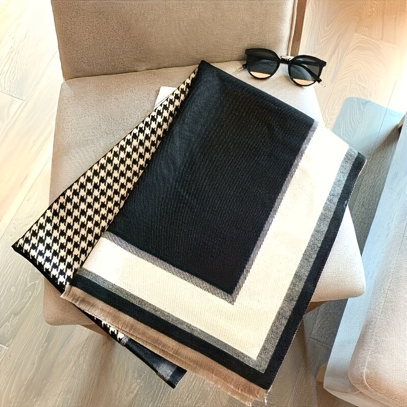 WL Boutique | Elegant Houndstooth Scarf Wrap
