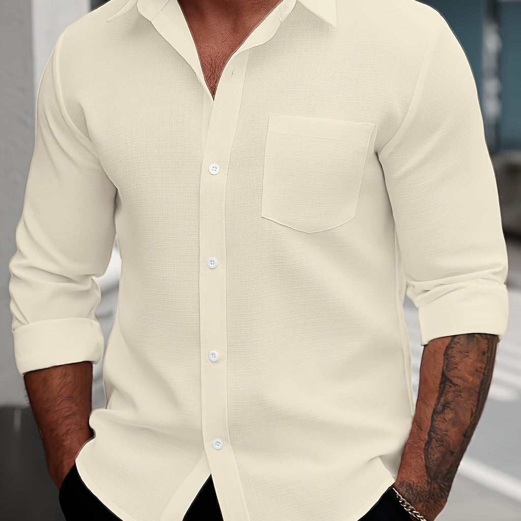 WL Boutique Men | Classic White Long-Sleeve Dress Shirt