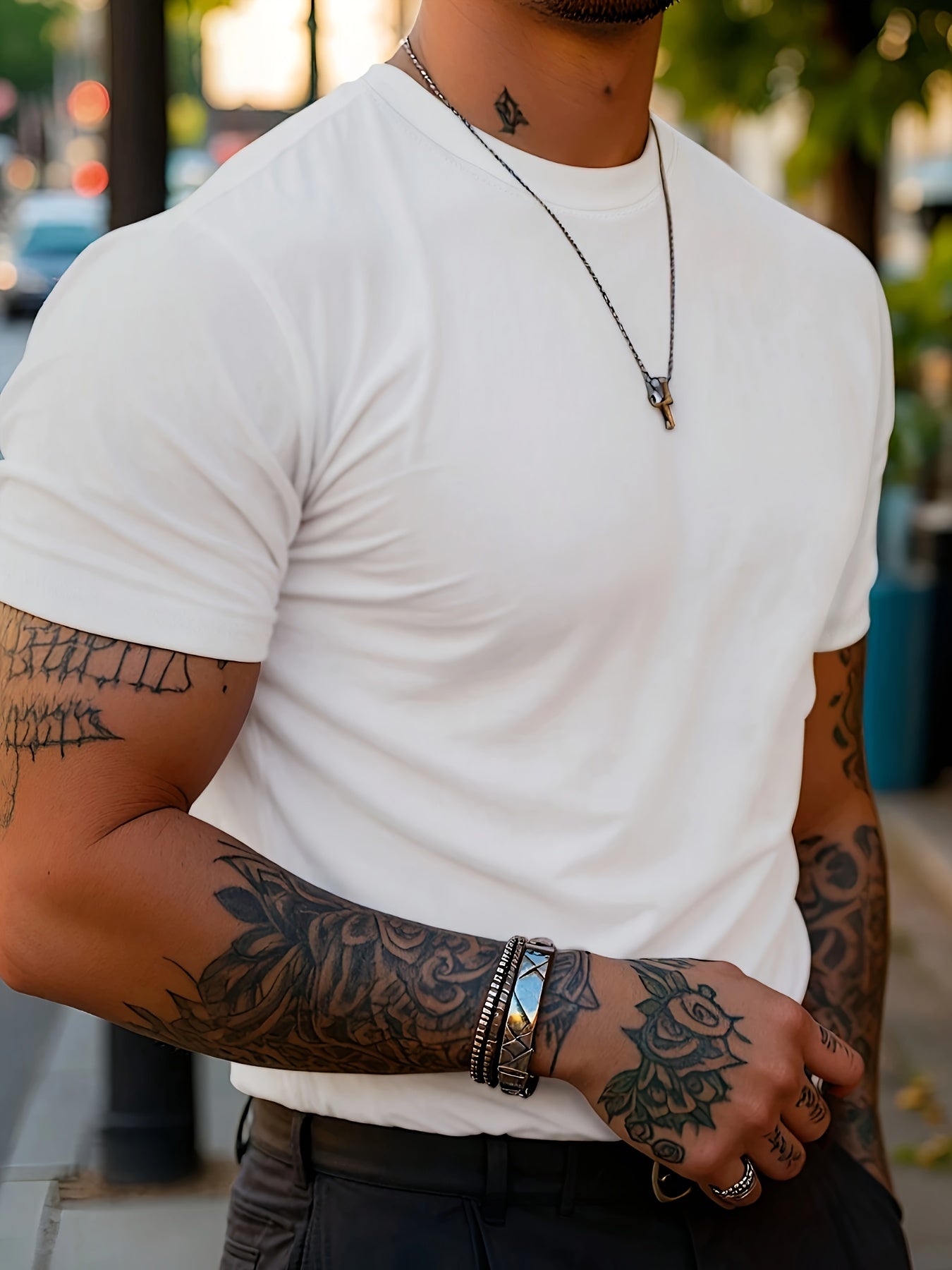 WL Boutique Men | Geometric Print Round-Neck T-Shirt