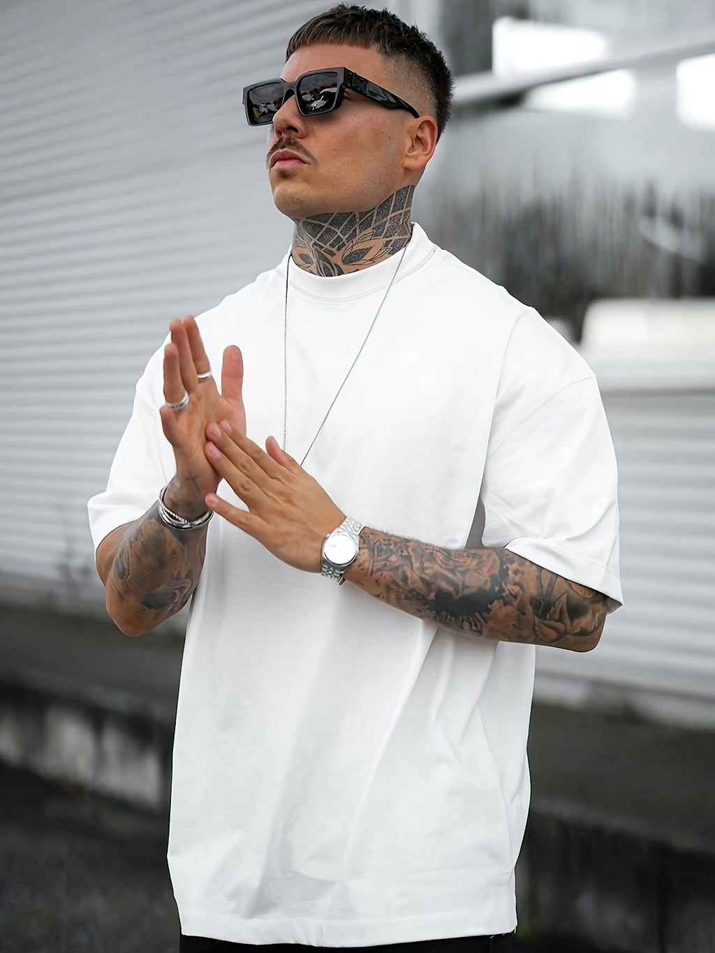 WL Boutique Men | Geometric Print Round-Neck T-Shirt