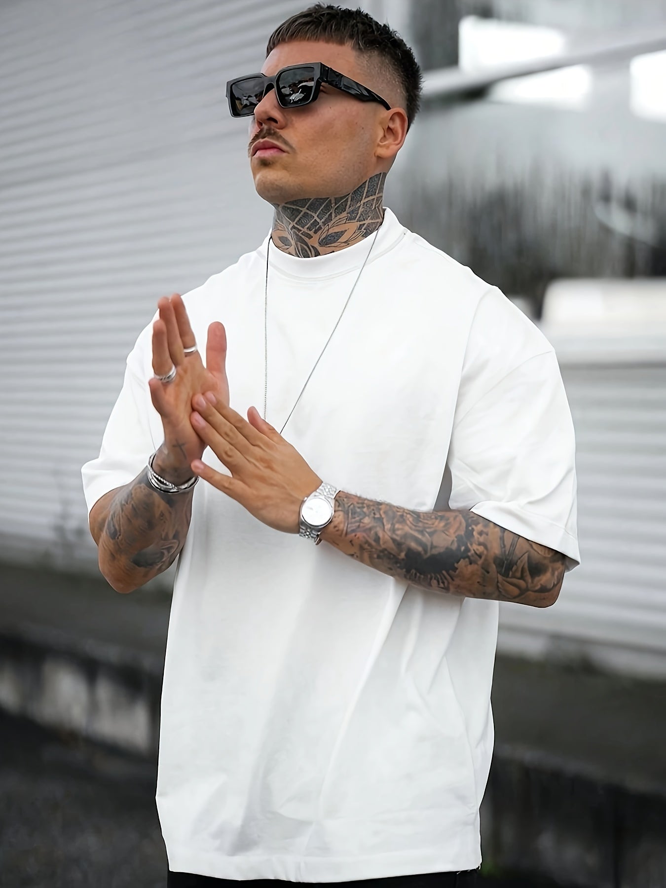 WL Boutique Men | Geometric Print Round-Neck T-Shirt