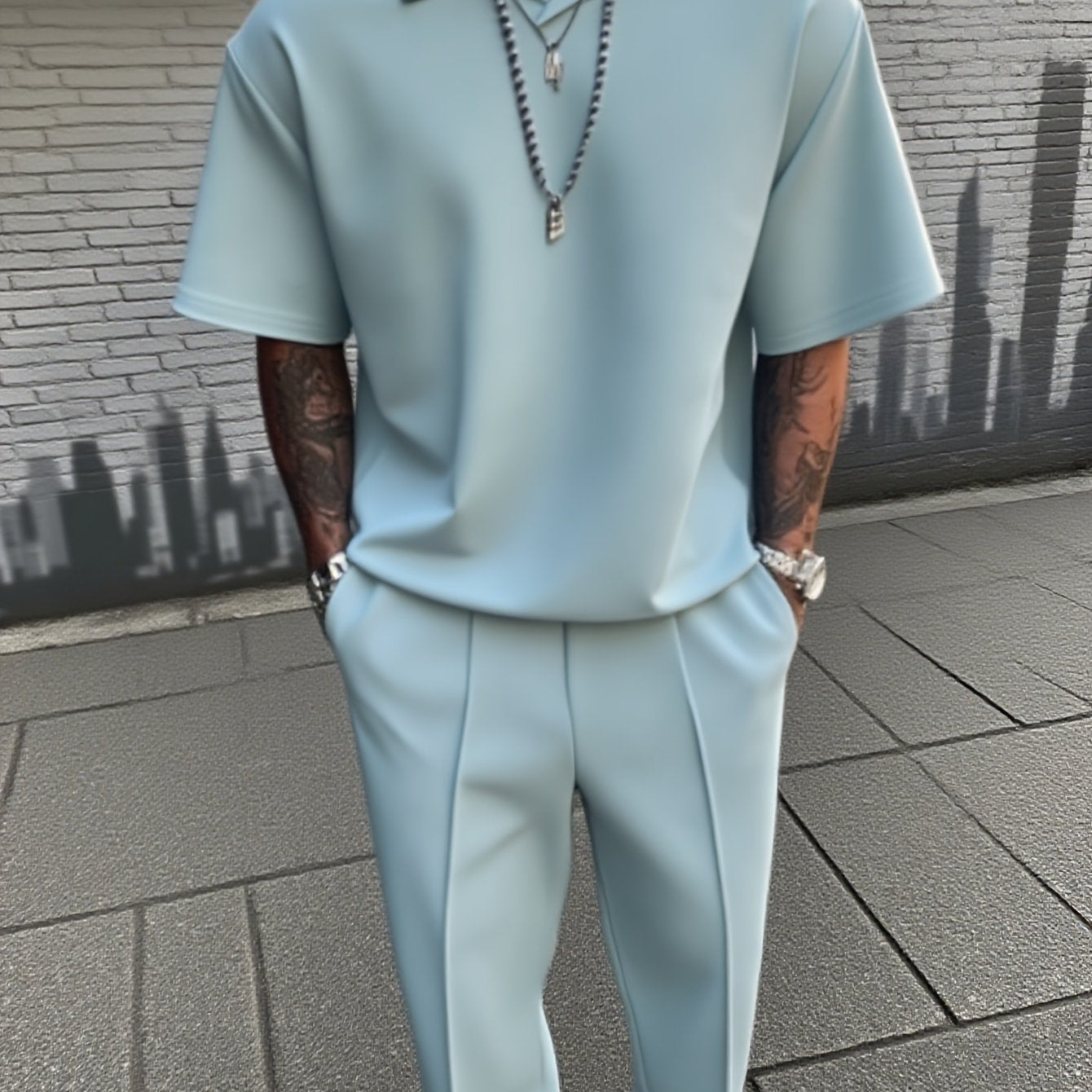 WL boutique | Men’s Casual Two-Piece Set – Short-Sleeve Shirt &amp; Pants