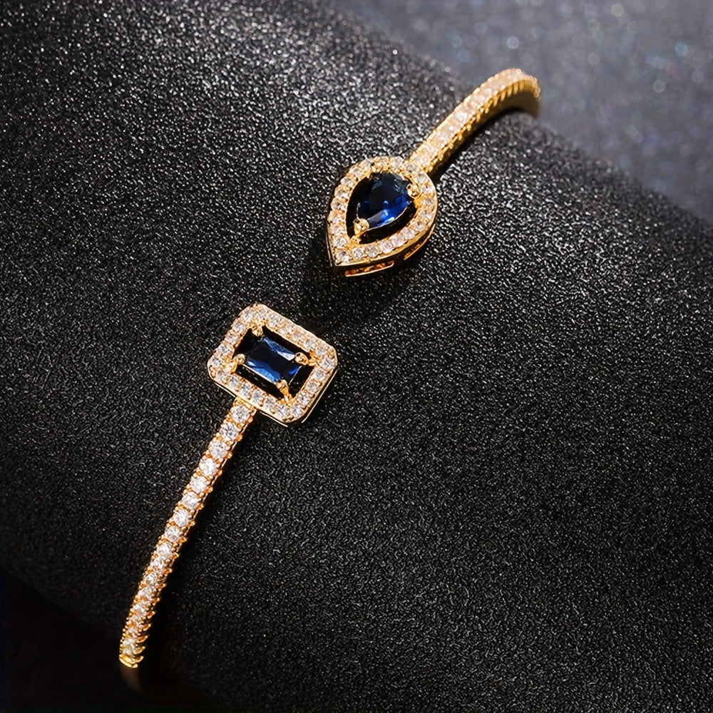 WL Boutique | Elegant Geometric Cuff Bracelet with Cubic Zirconia