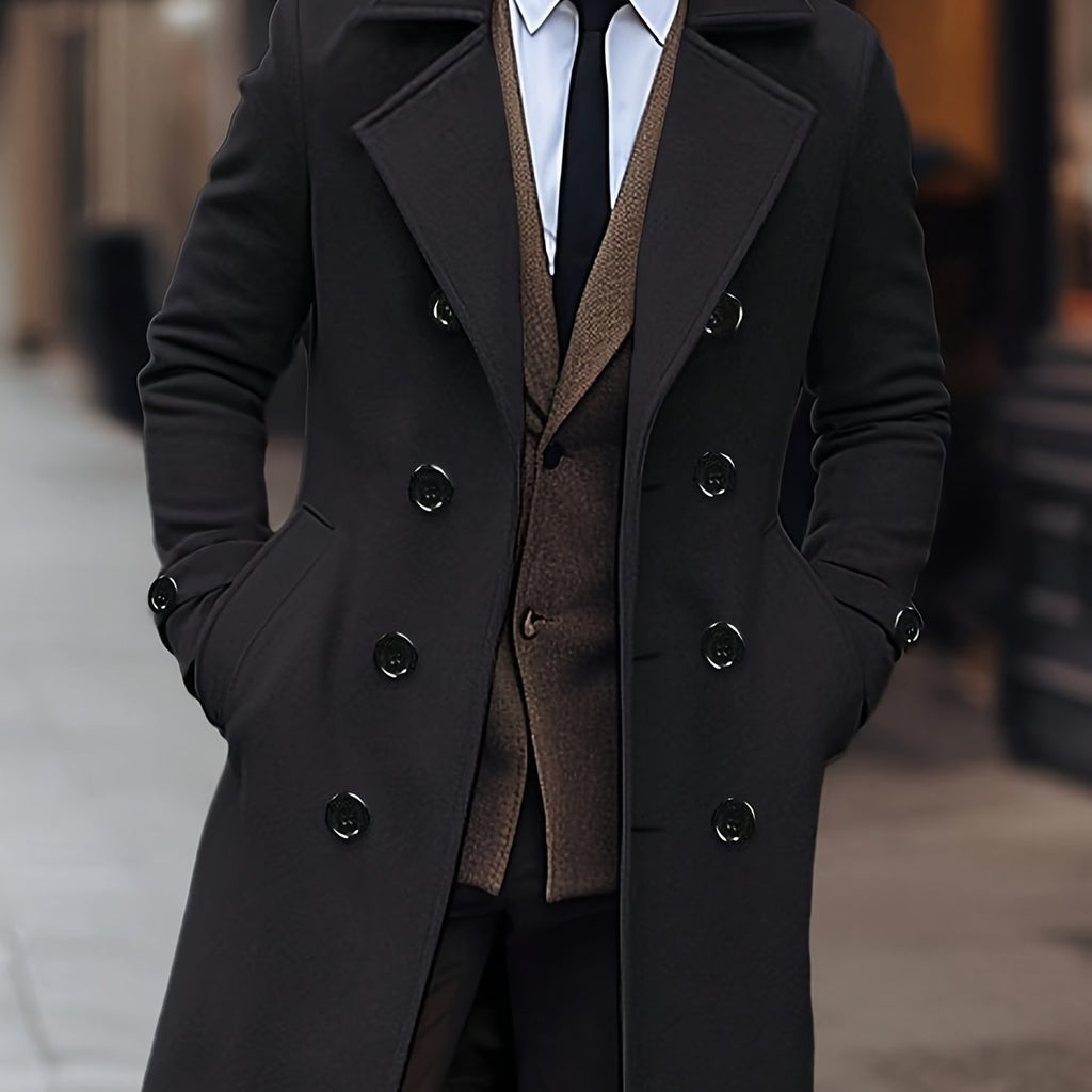 WL Boutique Men | Elegant Black Double-Breasted Winter Coat