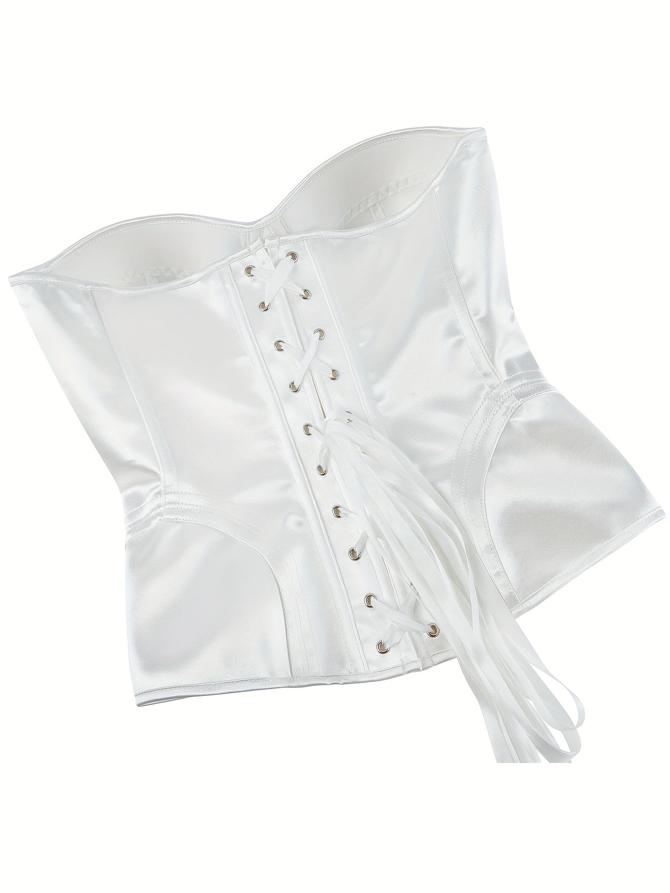 Bruna Aeppli by WL Boutique | Elegant White Strapless Corset Top with Ruched Waist