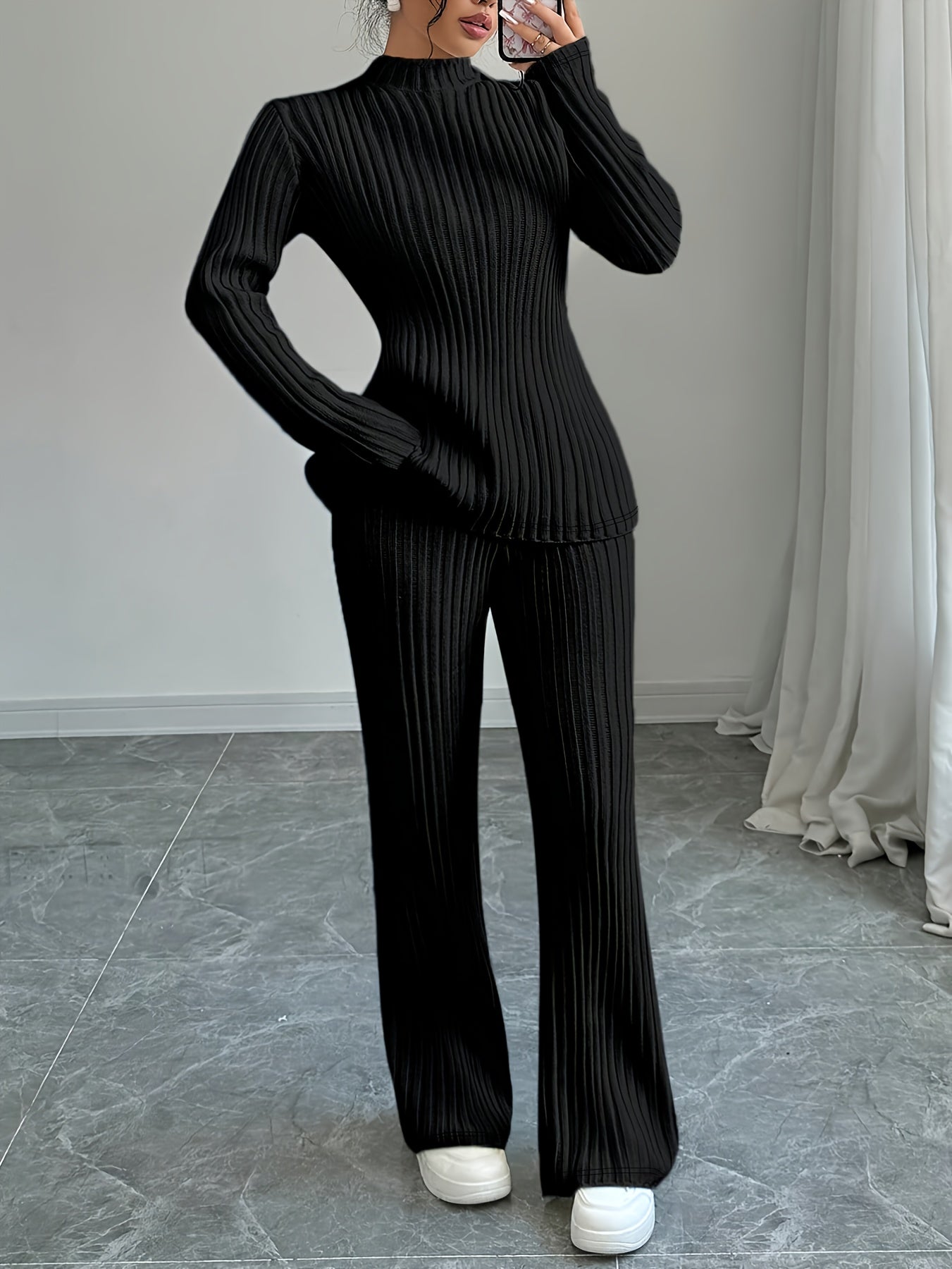 WL Boutique | Elegant Autumn/Winter Long-Sleeve &amp; Pants Two-Piece Set