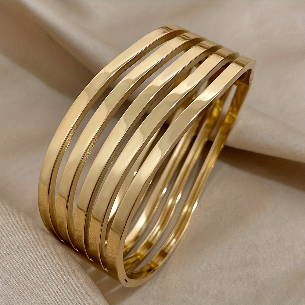 WL Boutique | Five-Layer Wavy Stainless Steel Bangle