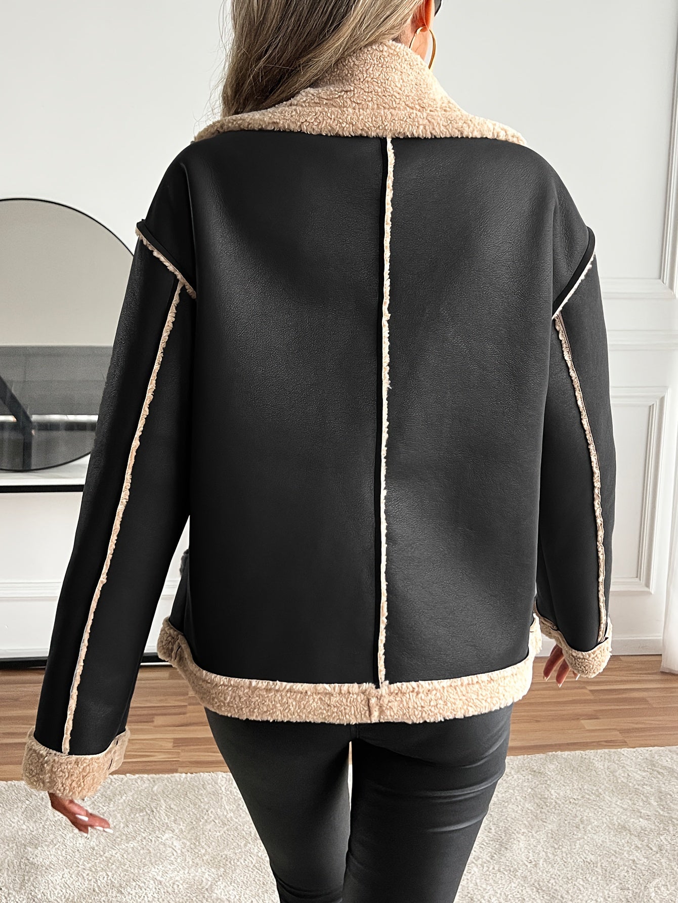 WL Boutique | Elegant Faux Fur-Lined Motorcycle Jacket