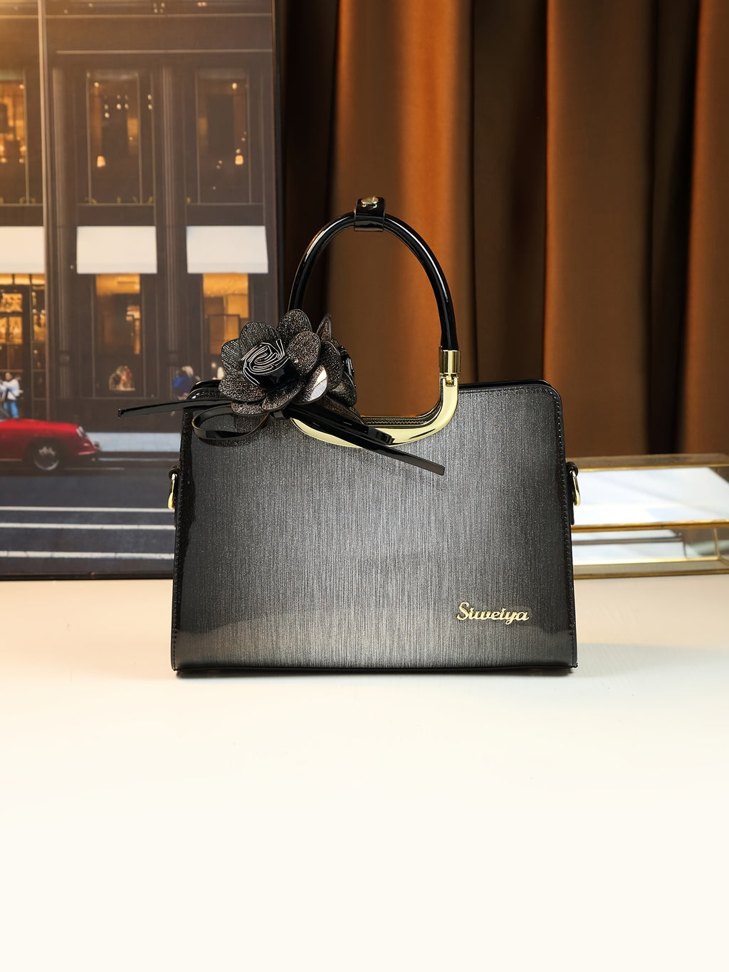 WL Boutique | Vintage Convertible Crossbody Handbag with Floral Detail