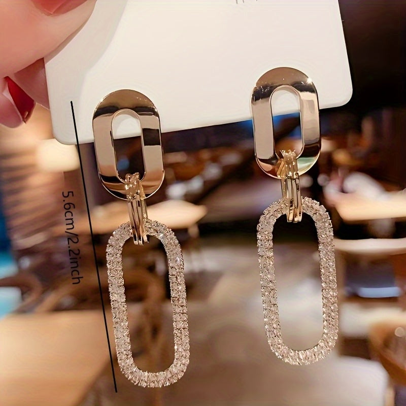 WL Boutique | Minimalist Geometric Drop Earrings with Sparkling Hoops