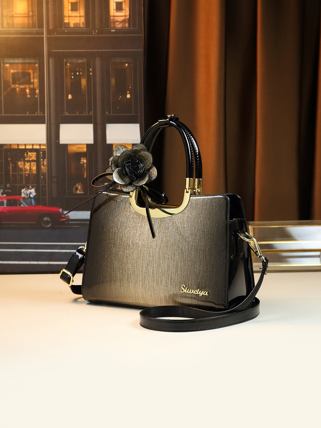 WL Boutique | Vintage Convertible Crossbody Handbag with Floral Detail