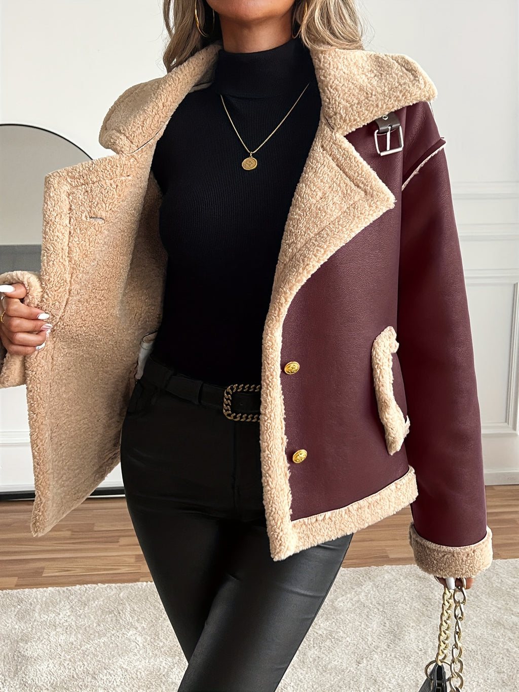 WL Boutique | Elegant Faux Fur-Lined Motorcycle Jacket