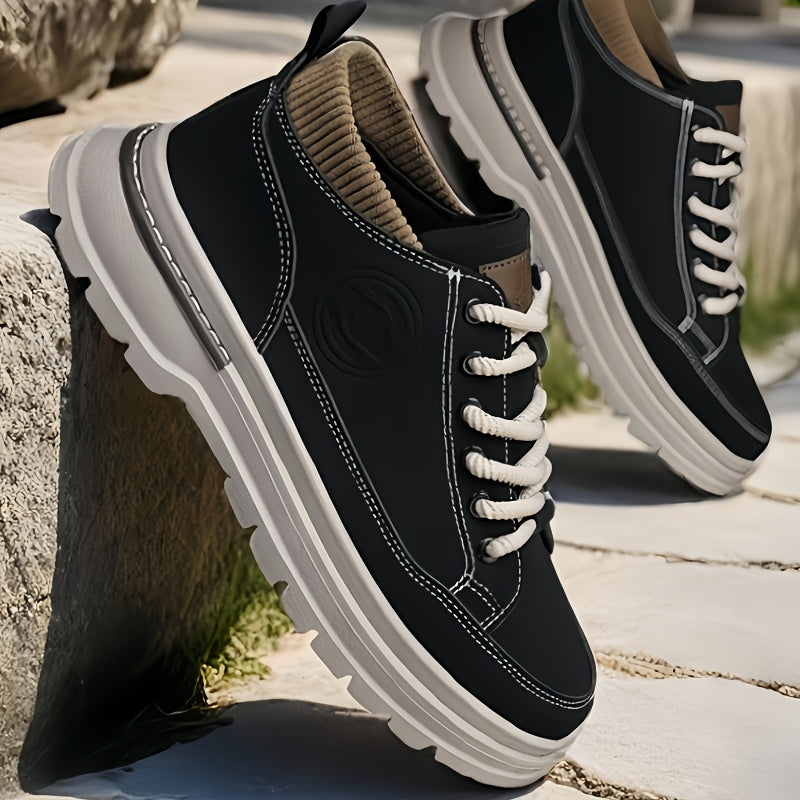 WL Boutique Men | Retro Brown Low-Top Lace-Up Sneakers