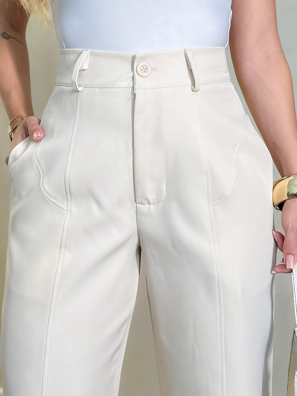 Classic Black Straight-Leg Pants