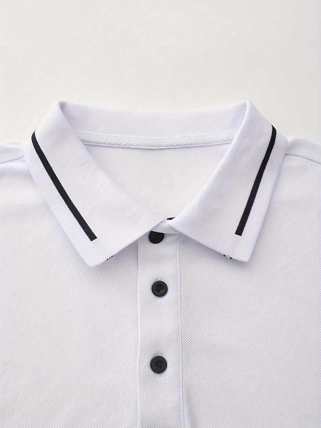 WL Boutique Men | Classic White Long-Sleeve Polo Shirt