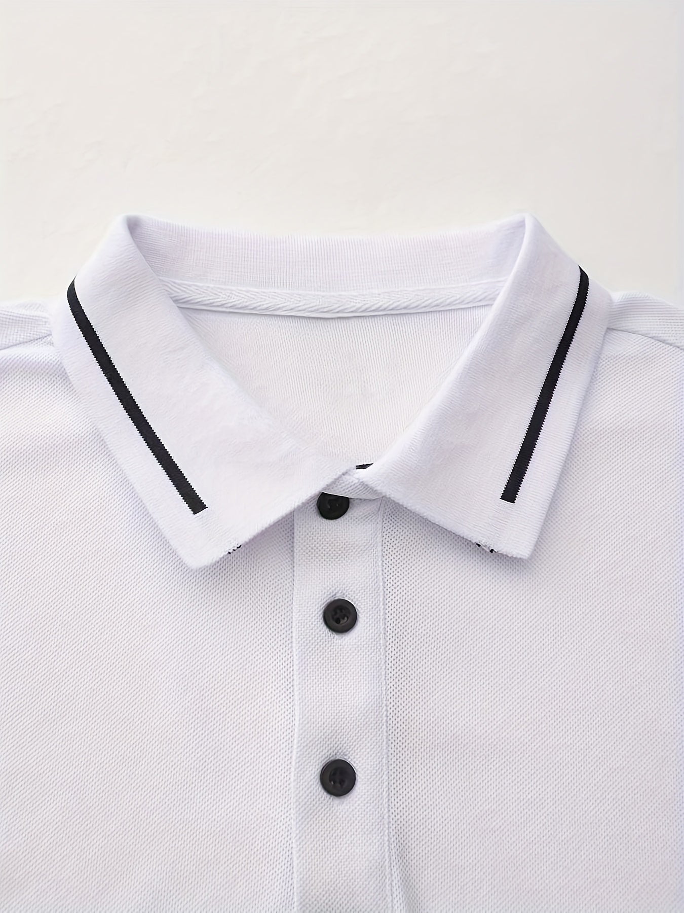 WL Boutique Men | Classic White Long-Sleeve Polo Shirt