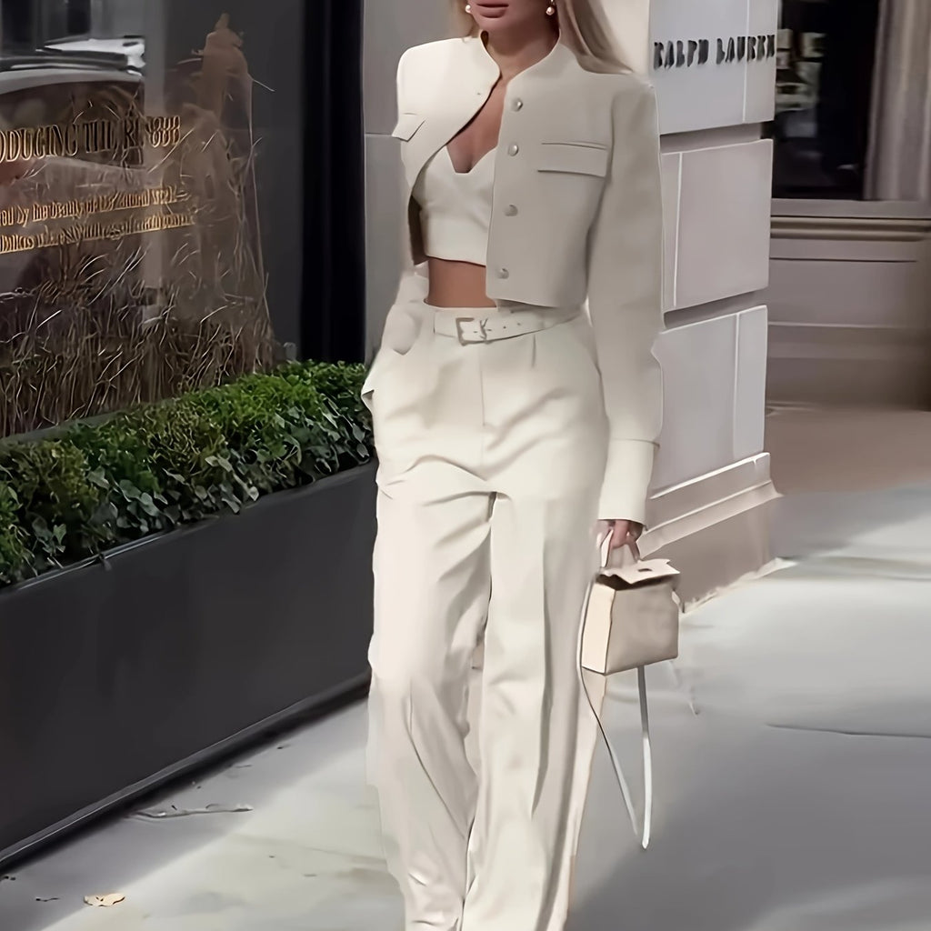 Bruna Aeppli by WL Boutique | Elegant Stand-Collar Blazer – Refined Power &amp; Timeless Elegance