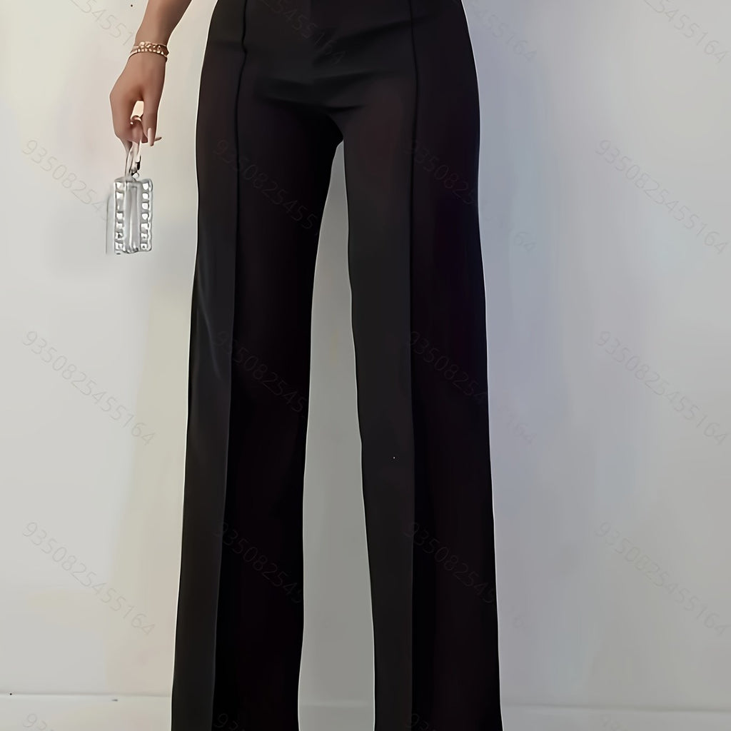 WL Boutique | Elegant High-Waisted Slim-Fit Suit Pants