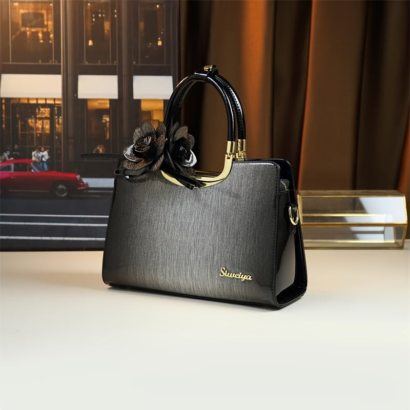 WL Boutique | Vintage Convertible Crossbody Handbag with Floral Detail