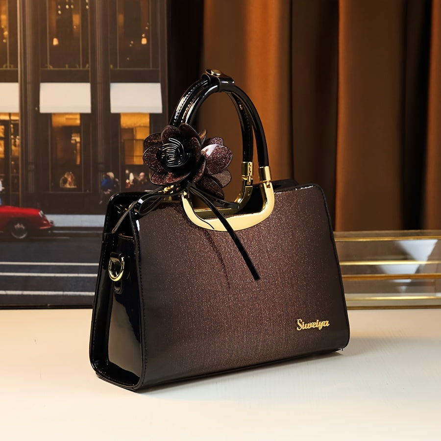 WL Boutique | Vintage Convertible Crossbody Handbag with Floral Detail